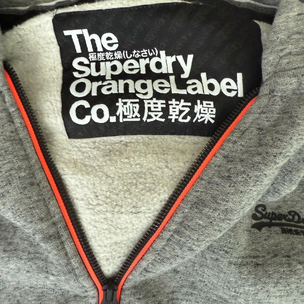 Superdry Gray Sweatshirt with Orange Accents
